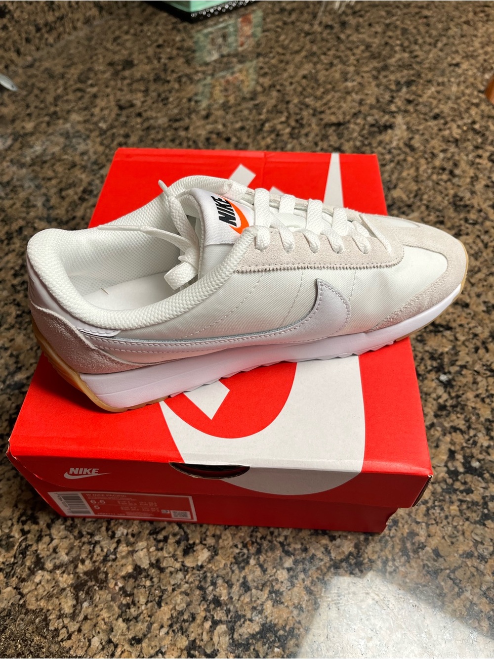 Nike Women's White and Light Gray Retro Runner Sneaker